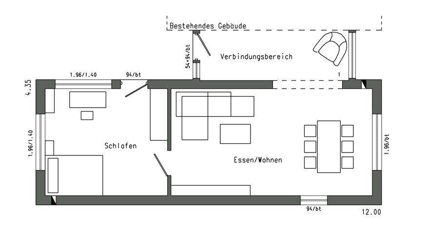Flying Space I Holzrahmenmodul I Der Dämmstoff I Zeichnung Schwörerhaus, J. Lippert