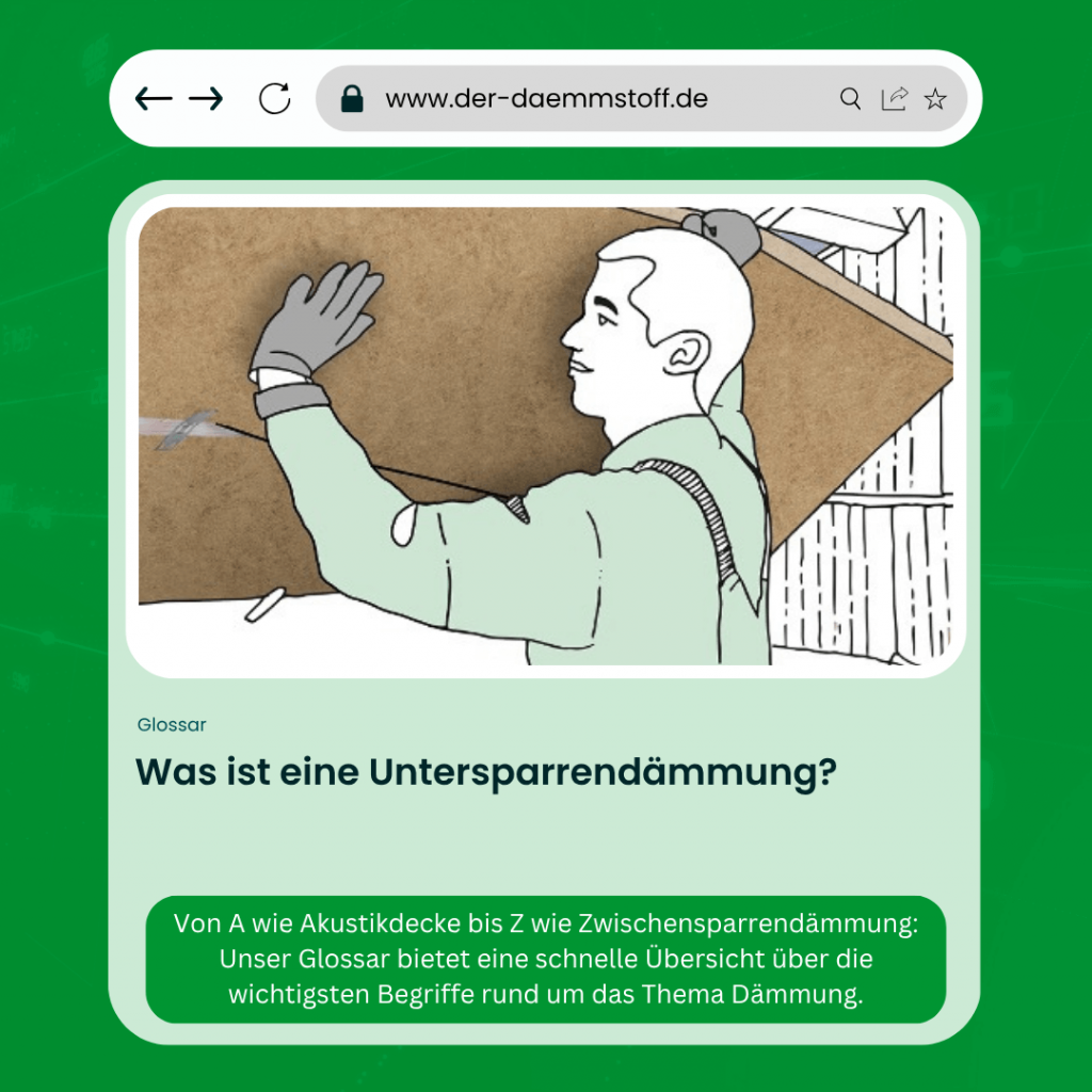Der Daemmstoff Glossar - Was ist eine Untersparrendaemmung