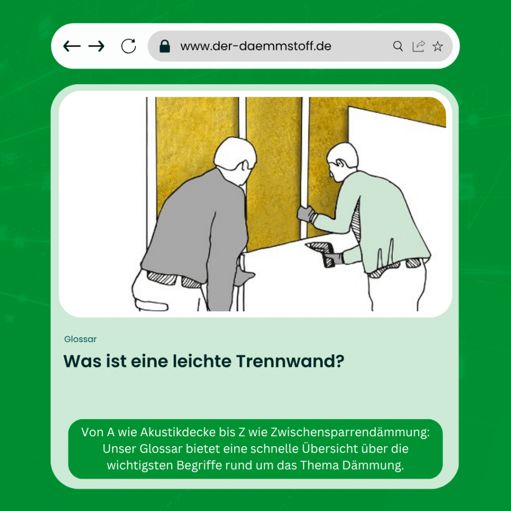 Der Daemmstoff Glossar - Was ist eine leichte Trennwand