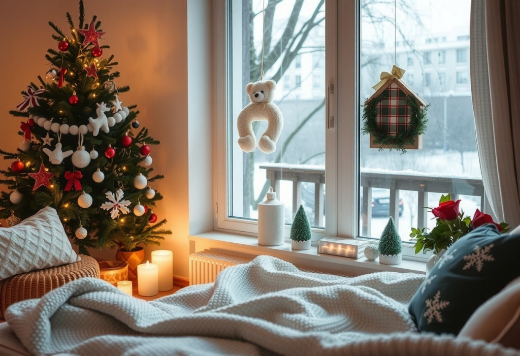 Weihnachten | Gemütliches, dekoriertes Zimmer | Der Dämmstoff | Symbolbild, KI-generiert vom FMI