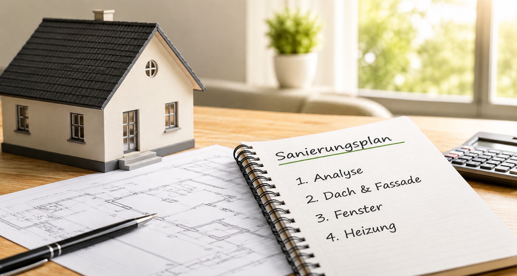 Planung von energetischen Sanierungsmaßnahmen des Hauses | Der Dämmstoff | Symbolfoto, KI-generiert vom FMI