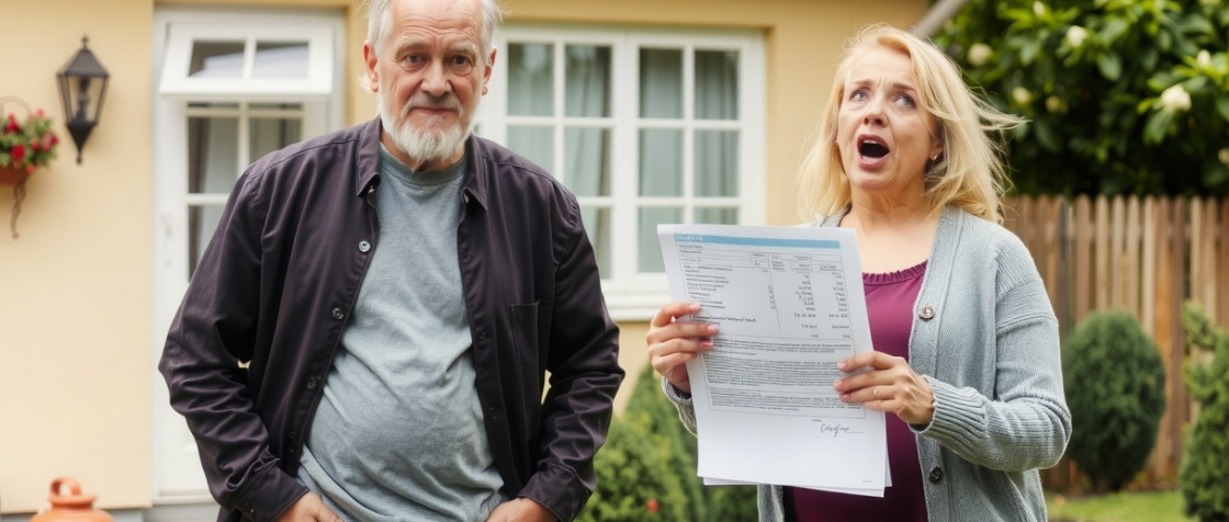 Schockiertes Ehepaar | Hohe Heizkostenabrechnung | Der Dämmstoff
